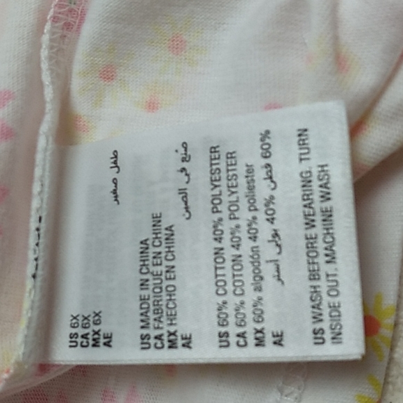 Epic Threads Girl t-shirt in white with pink and yellow flowers size 6X - Picture 5 of 5